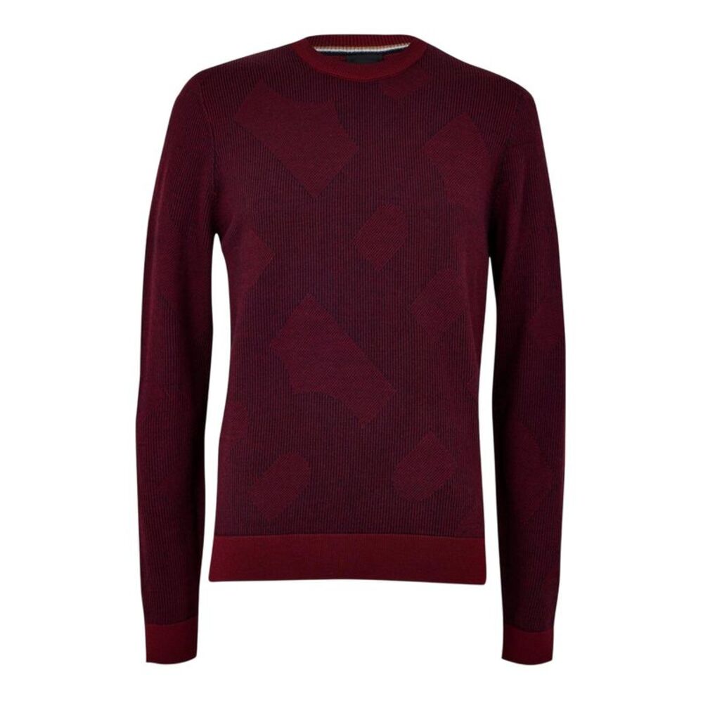 Boss Mens Motivo Wool Sweater / Dark Red